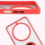Carcasa Bizon Hybrid Ring compatibila cu Xiaomi Redmi 14C 4G / Poco C75, Rosu 4 - lerato.ro