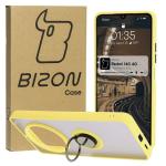 Carcasa Bizon Hybrid Ring compatibila cu Xiaomi Redmi 14C 4G / Poco C75, Galben 3 - lerato.ro