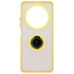 Carcasa Bizon Hybrid Ring compatibila cu Xiaomi Redmi 14C 4G / Poco C75, Galben 2 - lerato.ro