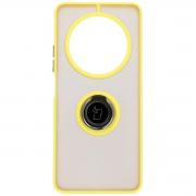 Carcasa Bizon Hybrid Ring compatibila cu Xiaomi Redmi 14C 4G / Poco C75, Galben