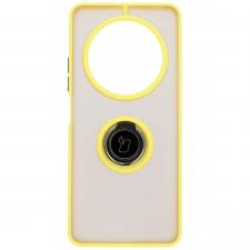 Huse Telefoane, Carcasa Bizon Hybrid Ring compatibila cu Xiaomi Redmi 14C 4G / Poco C75, Galben, lerato.ro