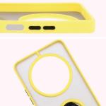 Carcasa Bizon Hybrid Ring compatibila cu Xiaomi Redmi 14C 4G / Poco C75, Galben 4 - lerato.ro