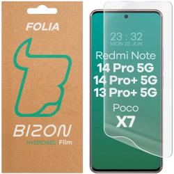 Folie protectie Bizon Hydrogel compatibila cu Xiaomi Redmi Note 13 Pro Plus 5G / Redmi Note 14 Pro 5G / Redmi Note 14 Pro Plus 5G / POCO X7, Transparent