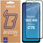 Set 2 folii sticla securizata Bizon Glass Edge Duo compatibile cu Xiaomi Redmi 14C 4G / POCO C75, Negru 2 - lerato.ro