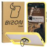 Carcasa Bizon Hybrid Ring compatibila cu Oppo Reno 12 Pro, Galben 3 - lerato.ro