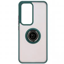Carcasa Bizon Hybrid Ring compatibila cu Oppo Reno 12, Verde