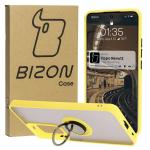 Carcasa Bizon Hybrid Ring compatibila cu Oppo Reno 12, Galben 3 - lerato.ro