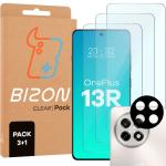 Set protectie 4in1 Bizon Glass Clear Pack, 3 folii sticla ecran + 1 folie sticla camera foto, compatibil cu OnePlus 13R, Transparent 2 - lerato.ro