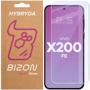 Folie sticla hibrid Bizon Glass Mule compatibila cu Vivo X200 FE, Transparent