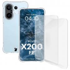 Huse si carcase Vivo X200 FE, Kit protectie 3 in 1 BizonMobile Clear Pack, Carcasa Bizon Salpa si 2 folii Bizon Glass Hydrogel Front, compatibil cu Vivo X200 FE, Transparent, lerato.ro