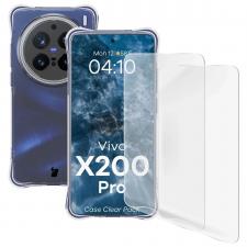 Huse si carcase Vivo X200 Pro, Kit protectie 3 in 1 BizonMobile Clear Pack, Carcasa Bizon Salpa si 2 folii Bizon Glass Hydrogel Front, compatibil cu Vivo X200 Pro, Transparent, lerato.ro