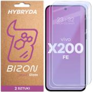 Set 2 folii sticla hibrid Bizon Glass Mule Duo compatibile cu Vivo X200 FE, Transparent