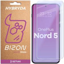 Folii protectie telefoane OnePlus, Set 2 folii sticla hibrid Bizon Glass Mule Duo compatibile cu OnePlus Nord 5, Transparent, lerato.ro