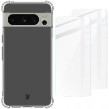 Huse Telefoane, Kit protectie 3 in 1 BizonMobile Clear Pack, Carcasa Bizon Salpa si 2 folii sticla Bizon Glass Clear, compatibil cu Google Pixel 8 Pro, Transparent, lerato.ro