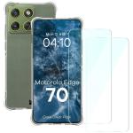 Kit protectie 3 in 1 BizonMobile Clear Pack, Carcasa Bizon Salpa si 2 folii sticla Bizon Glass Clear 2, compatibil cu Motorola Edge 70, Transparent 2 - lerato.ro