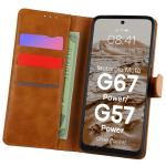 Husa flip cover Bizon Pocket compatibila cu Motorola Moto G57 Power / G67 Power, Maro 3 - lerato.ro