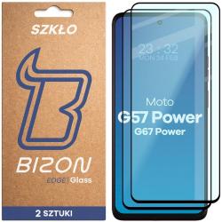 Set 2 folii sticla securizata Bizon Glass Edge 2 compatibile cu Motorola Moto G57 Power / G67 Power, Negru