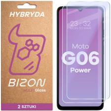 Folii protectie Motorola Moto G06 Power, Set 2 folii sticla hibrid Bizon Glass Mule Duo compatibile cu Motorola Moto G06 Power, Transparent, lerato.ro