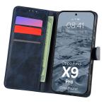 Husa flip cover Bizon Pocket compatibila cu Oppo Find X9 Pro, Navy Blue 3 - lerato.ro