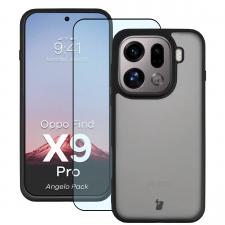 Huse si carcase Oppo Find X9 Pro, Kit protectie 2 in 1 BizonMobile, Carcasa Bizon Angelo si Folie sticla securizata Bizon Glass Edge, compatibil cu Oppo Find X9 Pro, Negru, lerato.ro