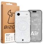 Carcasa Bizon SparklO cu MagSafe compatibila cu iPhone 17 Air, Glitter Clear 7 - lerato.ro
