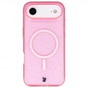 Carcasa Bizon SparklO cu MagSafe compatibila cu iPhone 17 Air, Glitter Pink