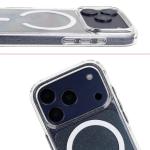Carcasa Bizon SparklO cu MagSafe compatibila cu iPhone 17 Pro, Glitter Clear 6 - lerato.ro