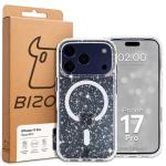 Carcasa Bizon SparklO cu MagSafe compatibila cu iPhone 17 Pro, Glitter Clear 7 - lerato.ro