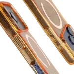 Carcasa Bizon SparklO cu MagSafe compatibila cu iPhone 17 Pro, Glitter Orange 5 - lerato.ro