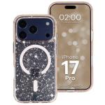 Carcasa Bizon SparklO cu MagSafe compatibila cu iPhone 17 Pro, Glitter Light Orange 3 - lerato.ro
