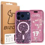 Carcasa Bizon SparklO cu MagSafe compatibila cu iPhone 17 Pro, Glitter Pink 7 - lerato.ro