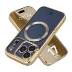 Carcasa cu protectie pentru camera Bizon GuardO cu MagSafe compatibila cu iPhone 17 Pro, Clear / Gold 3 - lerato.ro