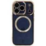 Carcasa cu protectie pentru camera Bizon GuardO cu MagSafe compatibila cu iPhone 17 Pro, Clear / Gold 2 - lerato.ro