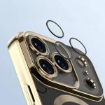 Carcasa cu protectie pentru camera Bizon GuardO cu MagSafe compatibila cu iPhone 17 Pro, Clear / Gold 4 - lerato.ro