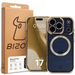 Carcasa cu protectie pentru camera Bizon GuardO cu MagSafe compatibila cu iPhone 17 Pro, Clear / Gold 6 - lerato.ro