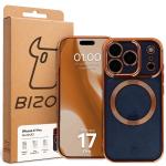 Carcasa cu protectie pentru camera Bizon GuardO cu MagSafe compatibila cu iPhone 17 Pro, Transparent / Portocaliu 6 - lerato.ro