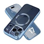 Carcasa cu protectie pentru camera Bizon GuardO cu MagSafe compatibila cu iPhone 17 Pro, Transparent / Albastru 3 - lerato.ro