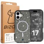 Carcasa Bizon SparklO cu MagSafe compatibila cu iPhone 17, Glitter Black 7 - lerato.ro