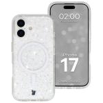 Carcasa Bizon SparklO cu MagSafe compatibila cu iPhone 17, Glitter Clear 3 - lerato.ro