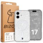 Carcasa Bizon SparklO cu MagSafe compatibila cu iPhone 17, Glitter Clear 7 - lerato.ro