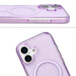 Carcasa Bizon SparklO cu MagSafe compatibila cu iPhone 17, Glitter Purple 6 - lerato.ro