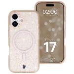 Carcasa Bizon SparklO cu MagSafe compatibila cu iPhone 17, Glitter Orange 3 - lerato.ro