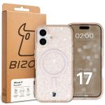 Carcasa Bizon SparklO cu MagSafe compatibila cu iPhone 17, Glitter Orange 7 - lerato.ro