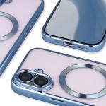 Carcasa cu protectie pentru camera Bizon GuardO cu MagSafe compatibila cu iPhone 17, Transparent / Albastru 5 - lerato.ro