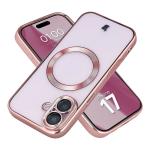 Carcasa cu protectie pentru camera Bizon GuardO cu MagSafe compatibila cu iPhone 17, Transparent / Roz 3 - lerato.ro
