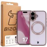 Carcasa cu protectie pentru camera Bizon GuardO cu MagSafe compatibila cu iPhone 17, Transparent / Roz 6 - lerato.ro