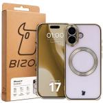 Carcasa cu protectie pentru camera Bizon GuardO cu MagSafe compatibila cu iPhone 17, Clear / Gold 6 - lerato.ro