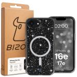 Carcasa Bizon SparklO cu MagSafe compatibila cu iPhone 17e / 16e, Glitter Black 7 - lerato.ro