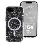 Carcasa Bizon SparklO cu MagSafe compatibila cu iPhone 17e / 16e, Glitter Clear 3 - lerato.ro