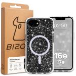 Carcasa Bizon SparklO cu MagSafe compatibila cu iPhone 17e / 16e, Glitter Clear 7 - lerato.ro